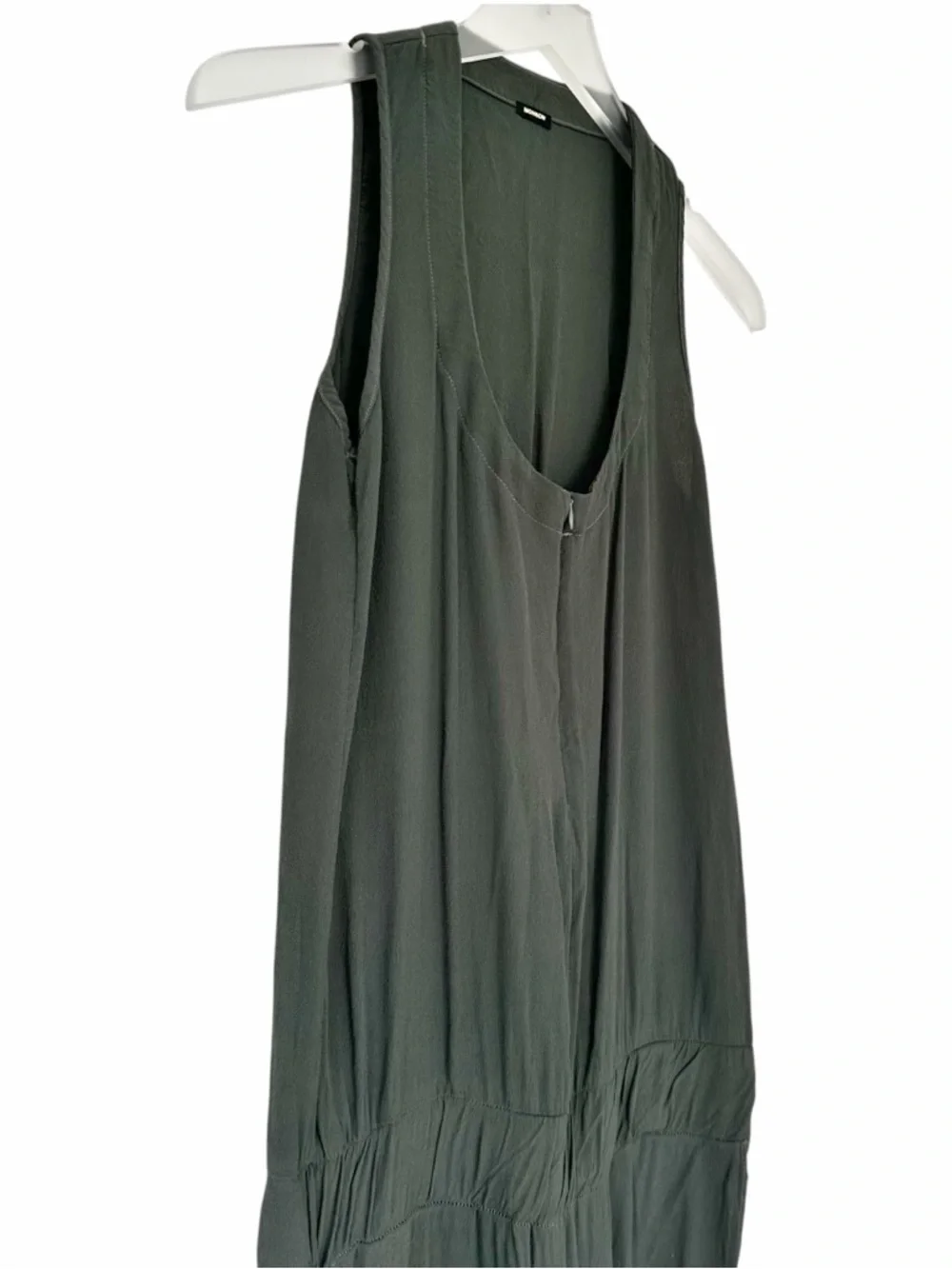Monrow Crepe Basics Zip Front Sleeveless Camo Green Jumpsuit Size S